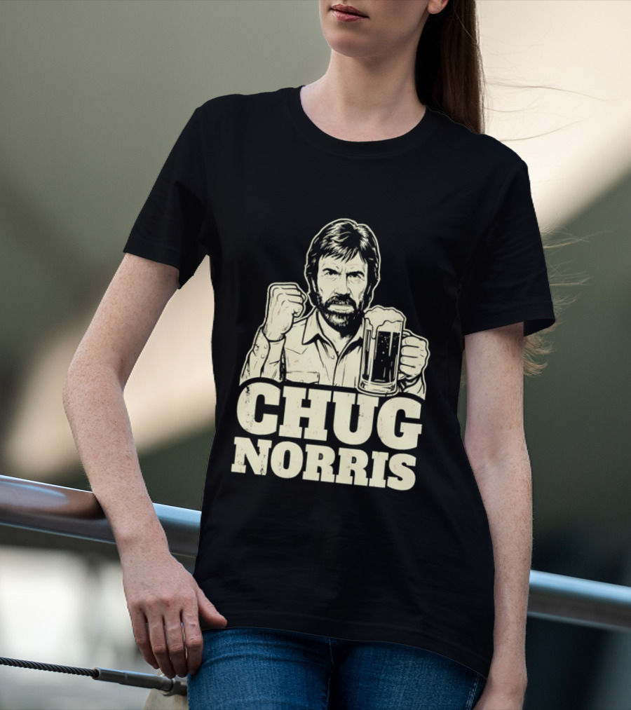 Chug Norris Beer Funny Drinking Joke T-Shirt