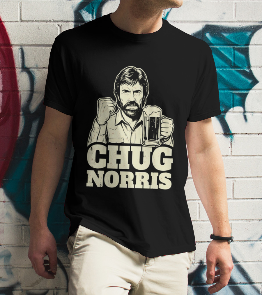 Chug Norris Beer Funny Drinking Joke T-Shirt