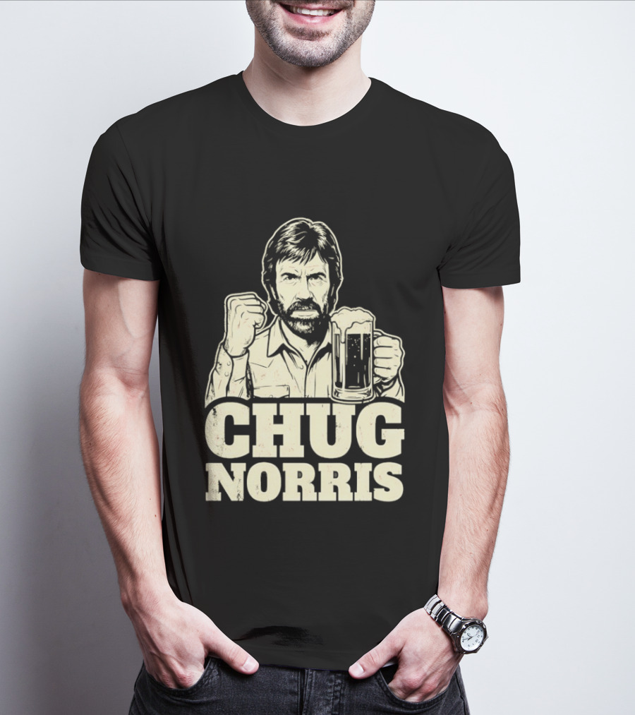 Chug Norris Beer Funny Drinking Joke T-Shirt
