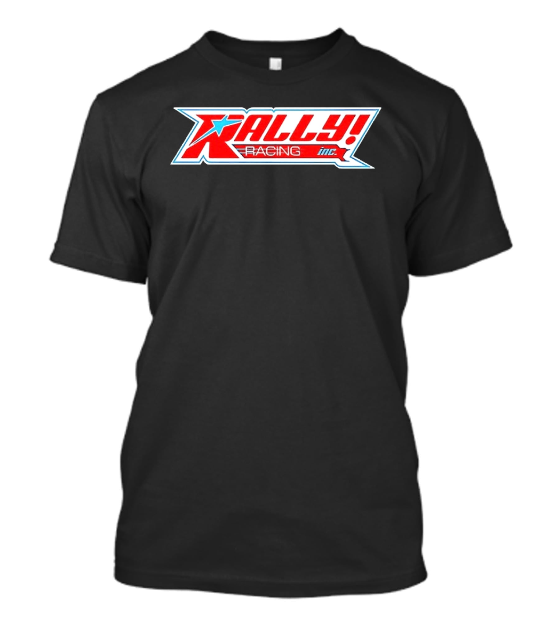 Rally Racing Inc Star Emblazoned Retro Style Red White Blue T-Shirt