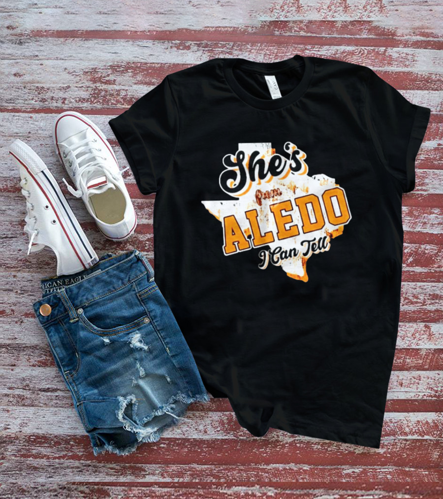 She's From Aledo I Can Tell Texas Map T-Shirt