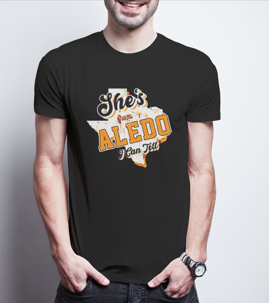 She's From Aledo I Can Tell Texas Map T-Shirt