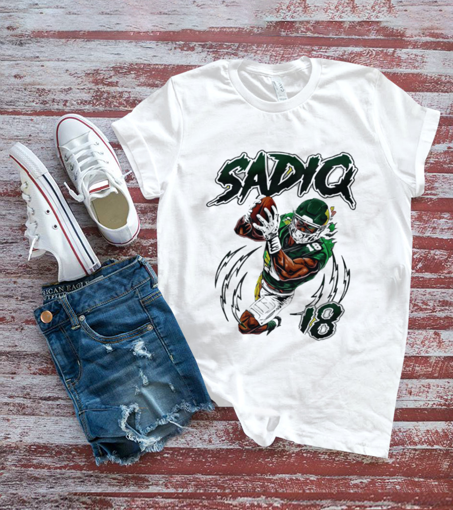 Sadiq 18 New York Jets Hand Drawn Kenyon Football T-Shirt