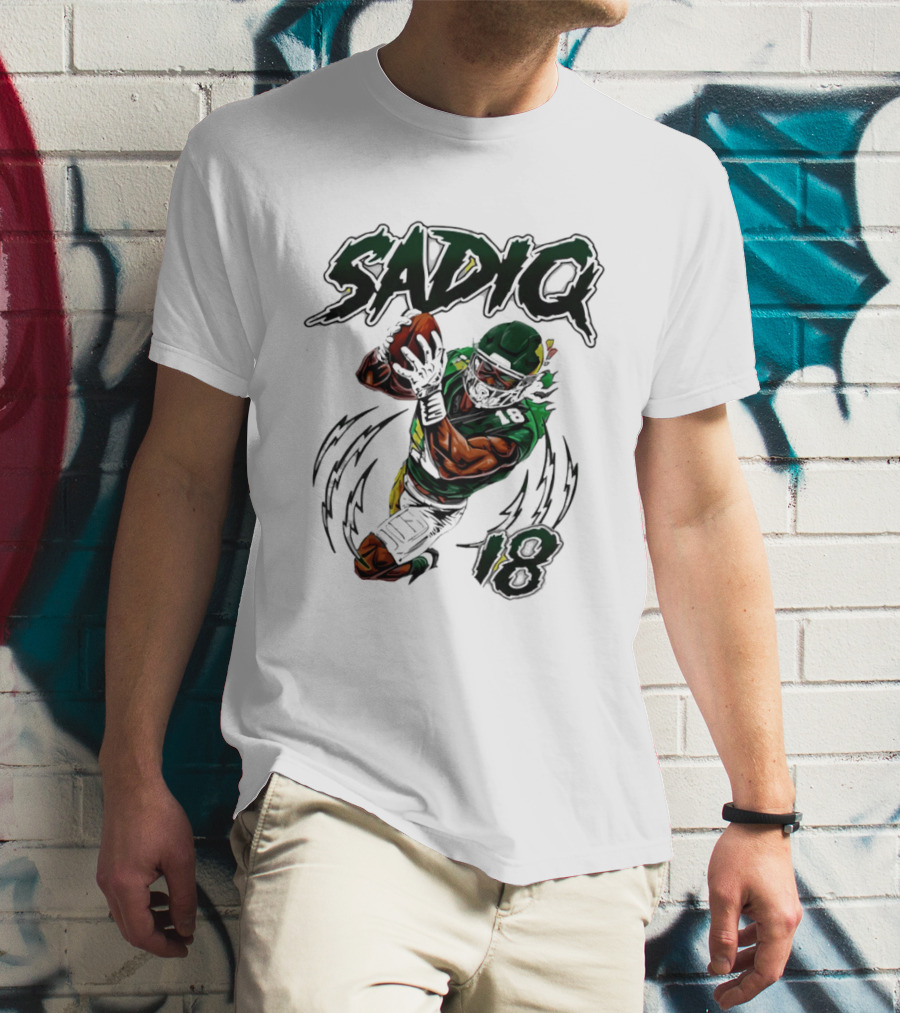 Sadiq 18 New York Jets Hand Drawn Kenyon Football T-Shirt
