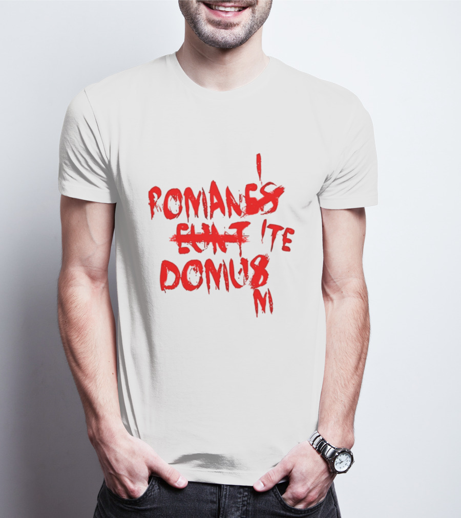 Romanes Eunt Domus Graffiti Style Python Sketch Monty Python Joke T-Shirt