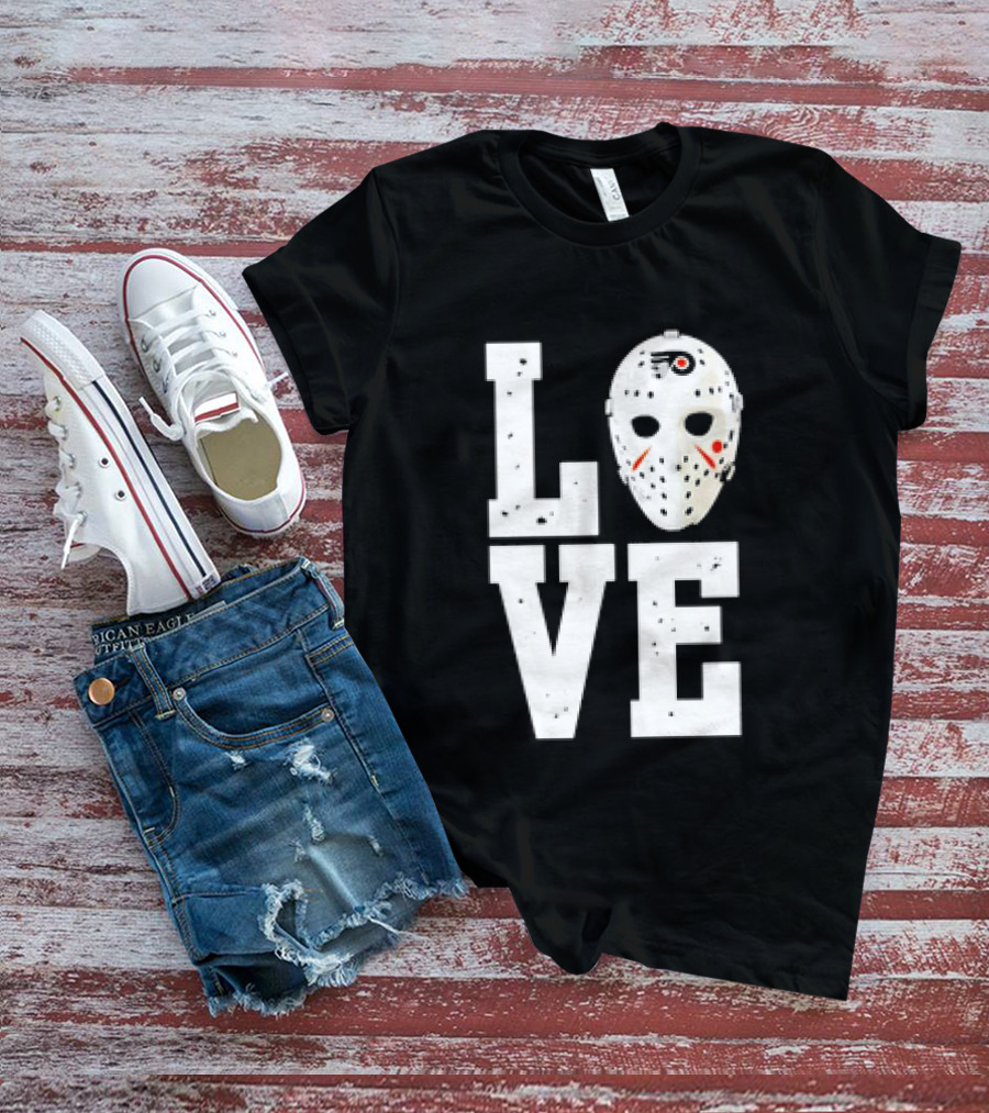 Philadelphia Flyers Love Hockey Goalie Mask T-Shirt