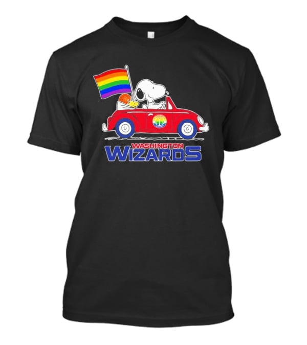 Washington Wizards Snoopy Woodstock Rainbow Pride Car T-Shirt