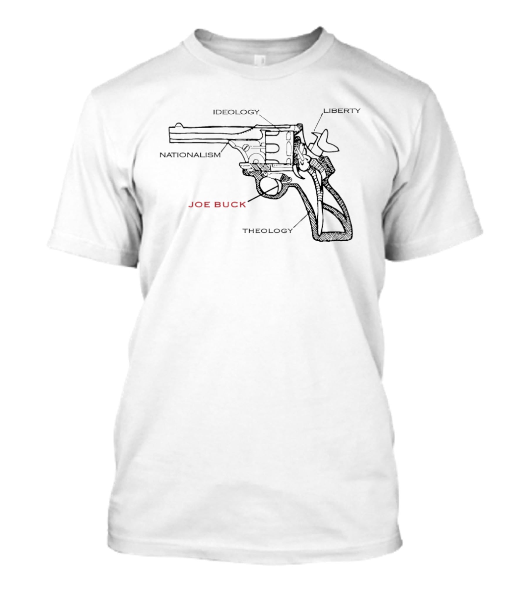 Joe Buck Gun Ideology Liberty Nationalism Theology Diagram T-Shirt