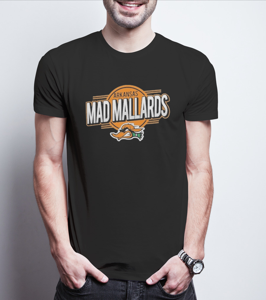 Arkansas Mad Mallards Logo With Duck Face T-Shirt