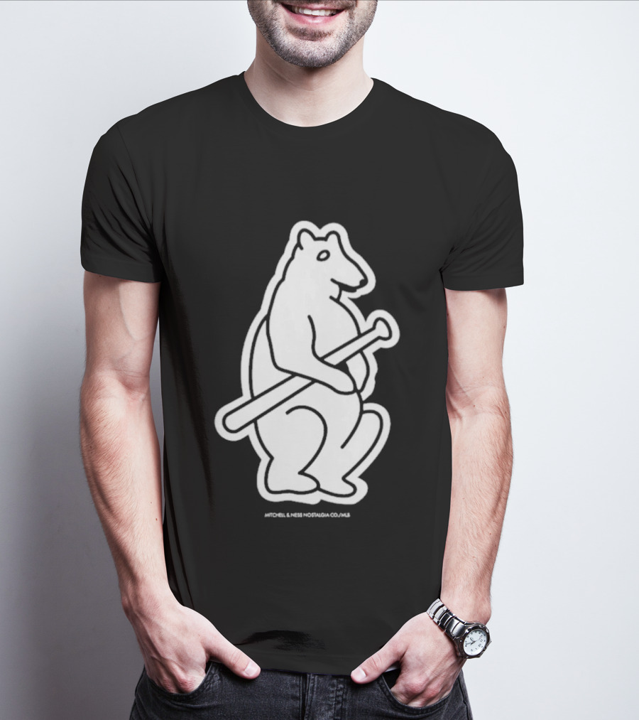 Chicago Cubs Mitchell & Ness Vintage Bear With Bat T-Shirt