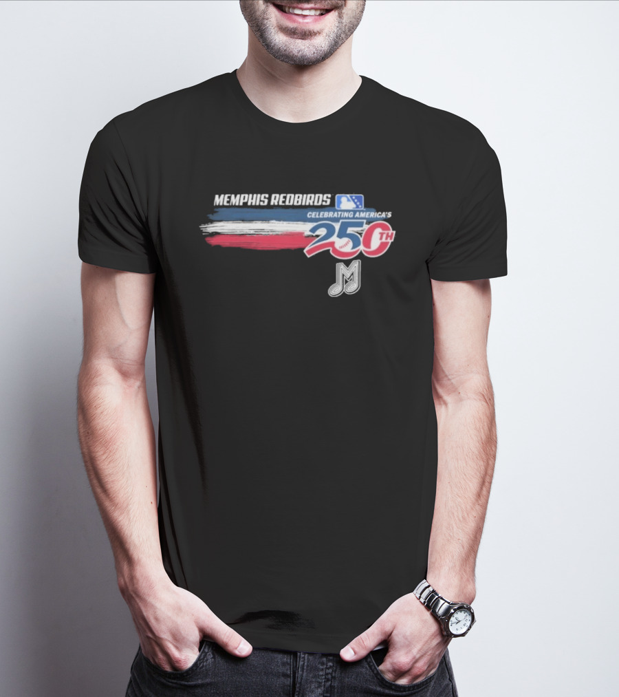 Memphis Redbirds Celebrating America's 250th MILB Music Note T-Shirt