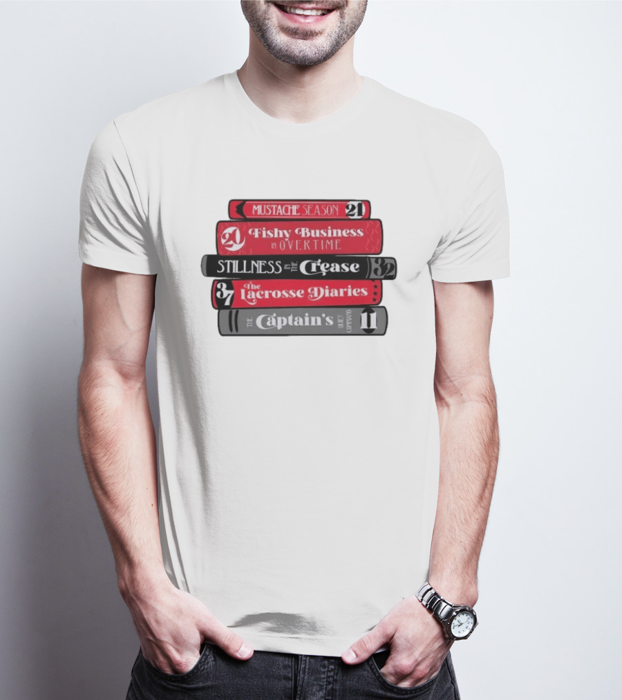 Carolina Hurricanes Hockey Girl Book Club Mustache Season Fishy Business Stillness Crease Lacrosse Diaries Captain's Command T-Shirt