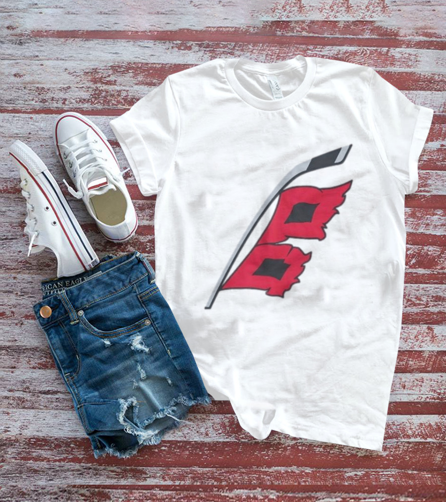 Carolina Hurricanes Red Storm Surge Hockey Stick Flag T-Shirt