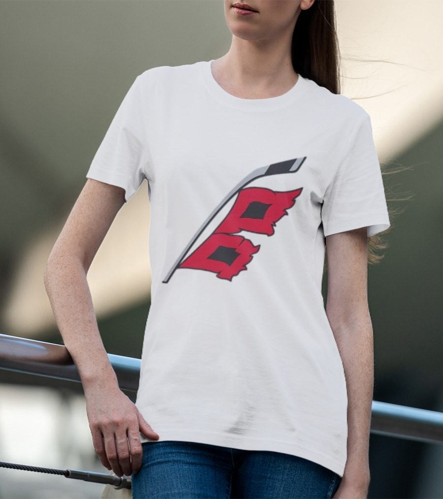 Carolina Hurricanes Red Storm Surge Hockey Stick Flag T-Shirt