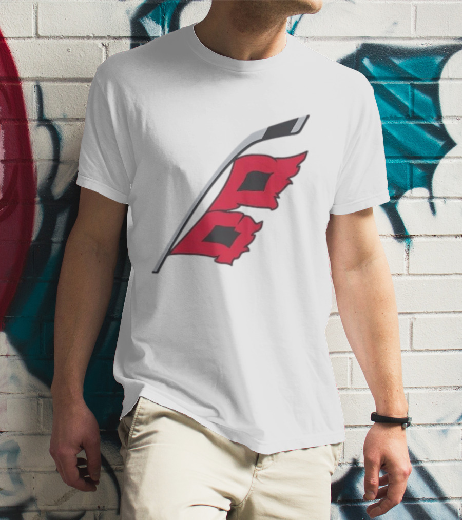Carolina Hurricanes Red Storm Surge Hockey Stick Flag T-Shirt