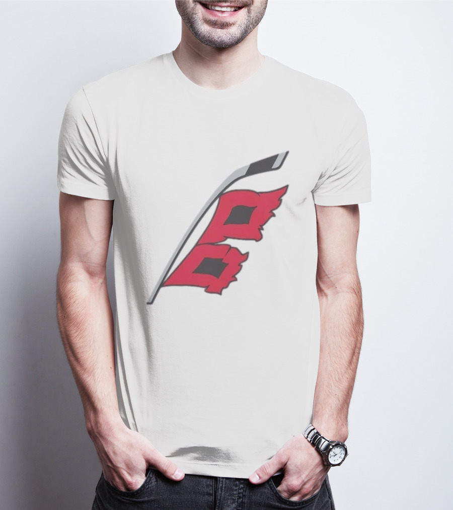 Carolina Hurricanes Red Storm Surge Hockey Stick Flag T-Shirt