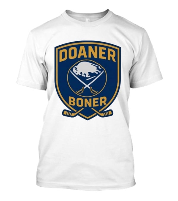 Buffalo Sabres Doaner Boner Logo With Crossed Hockey Sticks T-Shirt