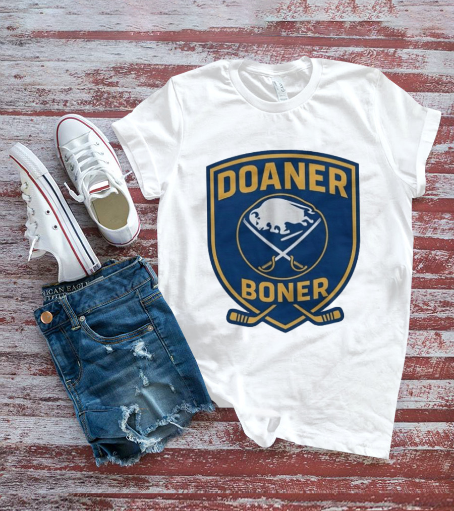 Buffalo Sabres Doaner Boner Logo With Crossed Hockey Sticks T-Shirt
