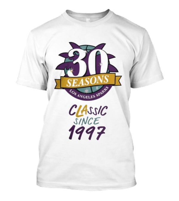 Los Angeles Sparks 30 Seasons Classic Since 1997 Celebration T-Shirt