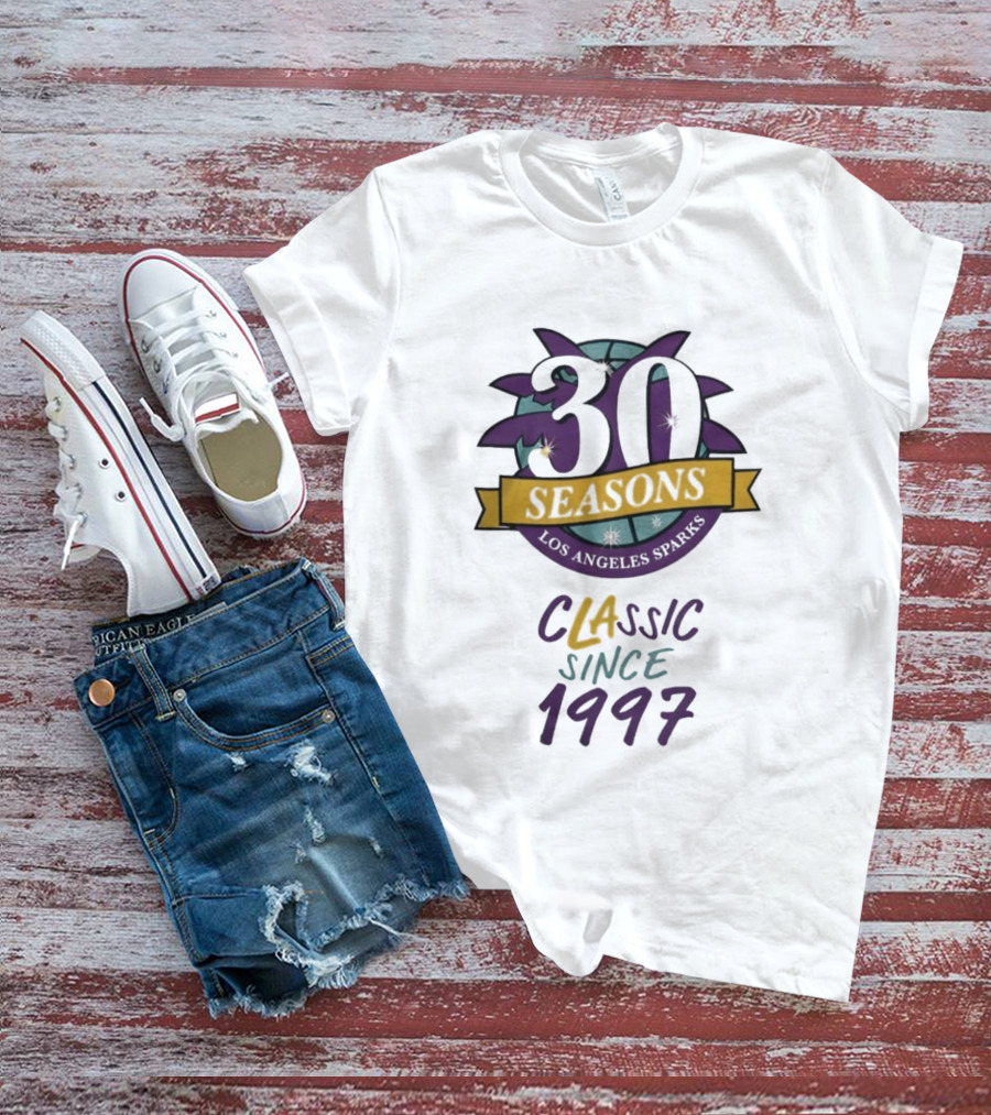 Los Angeles Sparks 30 Seasons Classic Since 1997 Celebration T-Shirt