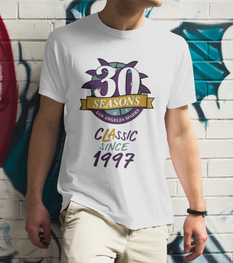 Los Angeles Sparks 30 Seasons Classic Since 1997 Celebration T-Shirt