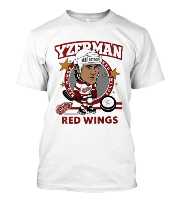 Yzerman Red Wings Caricature Hockey Player T-Shirt