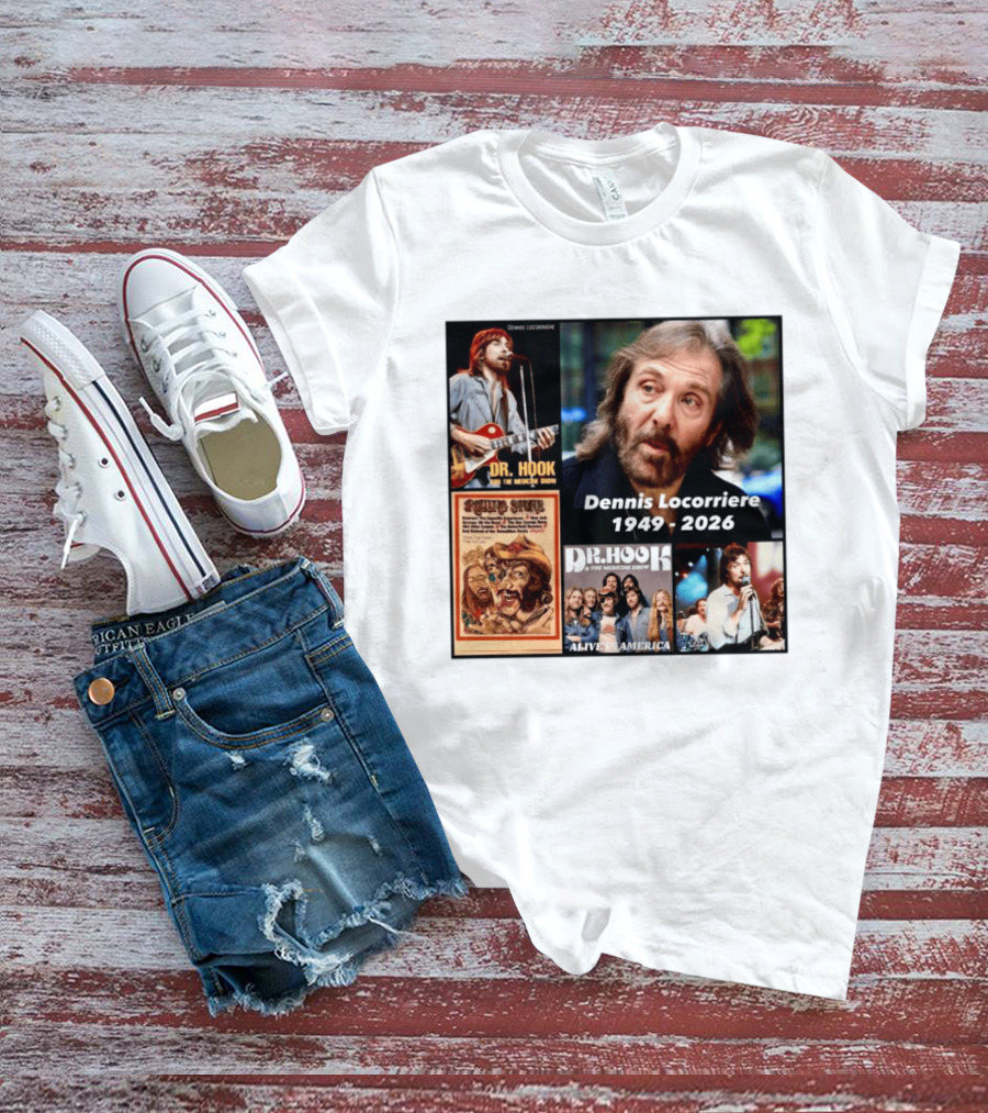 Dennis Locorriere Dr. Hook The Medicine Show 1949 2026 Alive America Rolling Stone T-Shirt