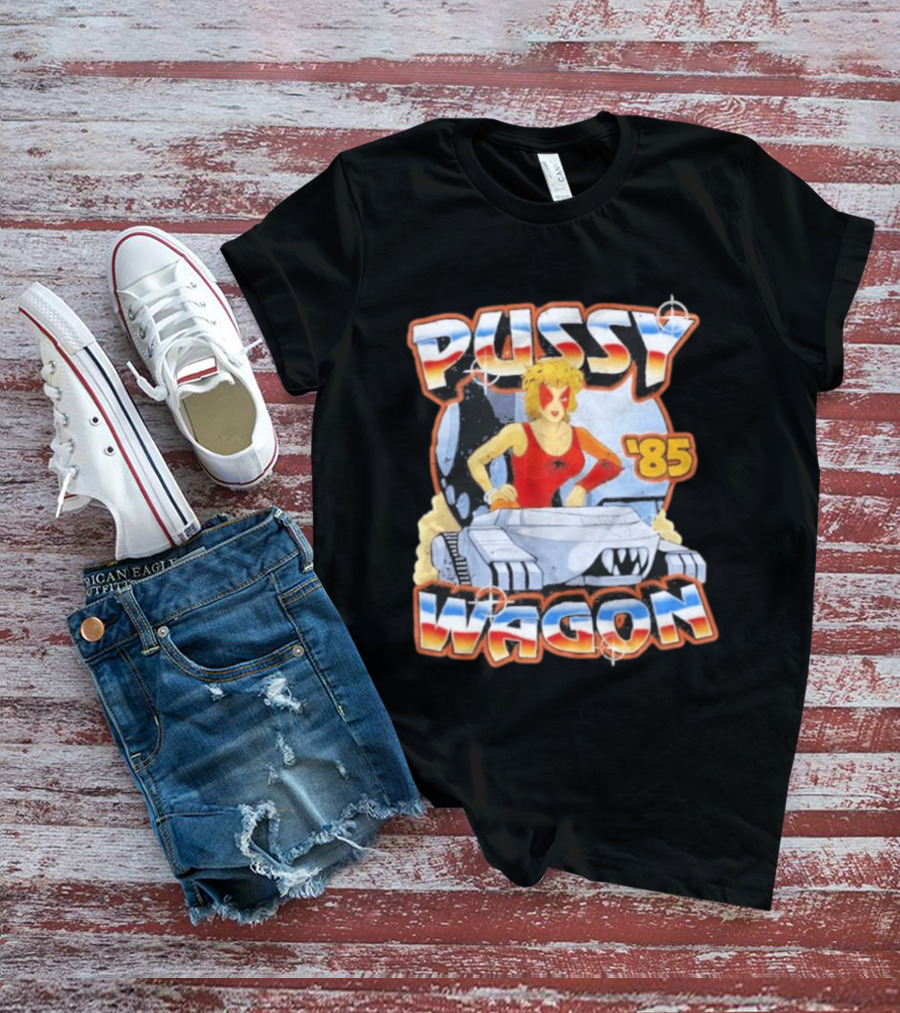 Pussy Wagon 85 Retro Car Girl Tank Cartoon T-Shirt