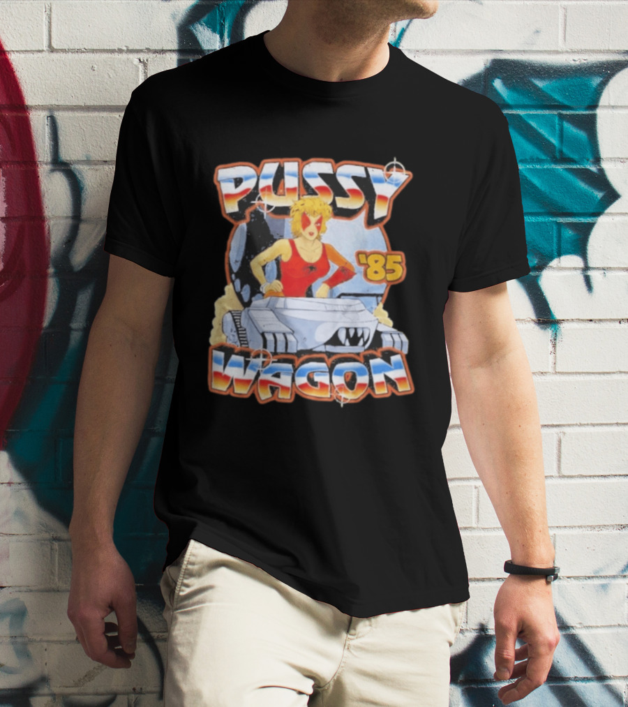 Pussy Wagon 85 Retro Car Girl Tank Cartoon T-Shirt