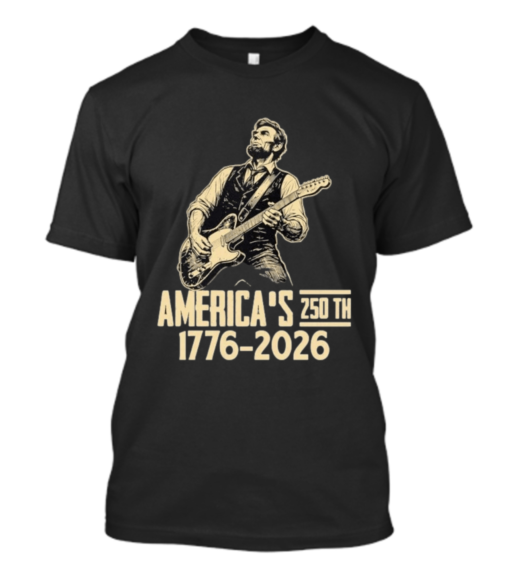 Abraham Lincoln Rocks Guitar America's 250th 1776 2026 T-Shirt
