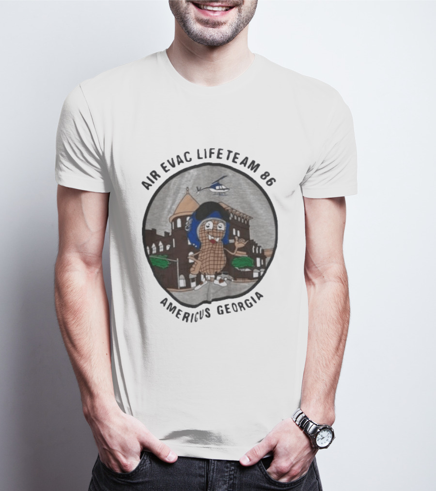 Air Evac Lifeteam 86 Americus Georgia Helicopter Peanut T-Shirt
