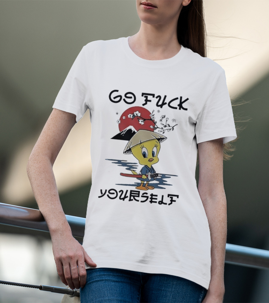 Looney Tunes Tweety Bird Samurai Go Fuck Yourself T-Shirt