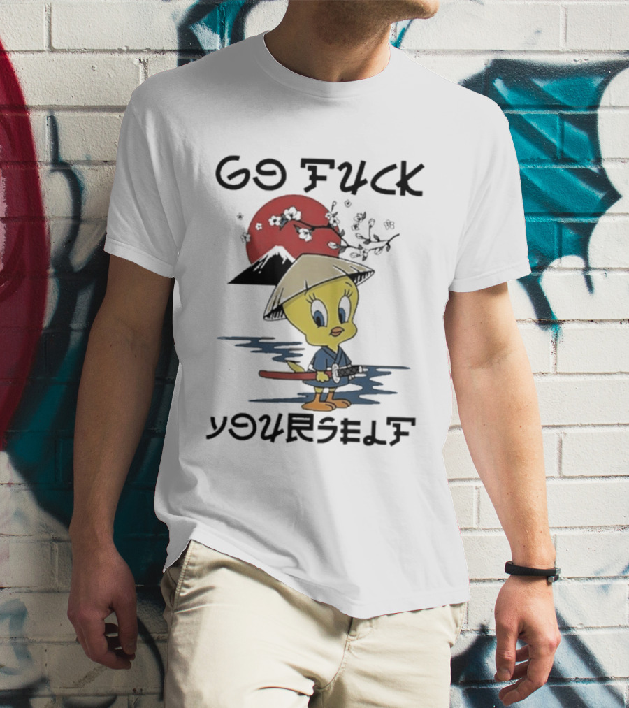 Looney Tunes Tweety Bird Samurai Go Fuck Yourself T-Shirt