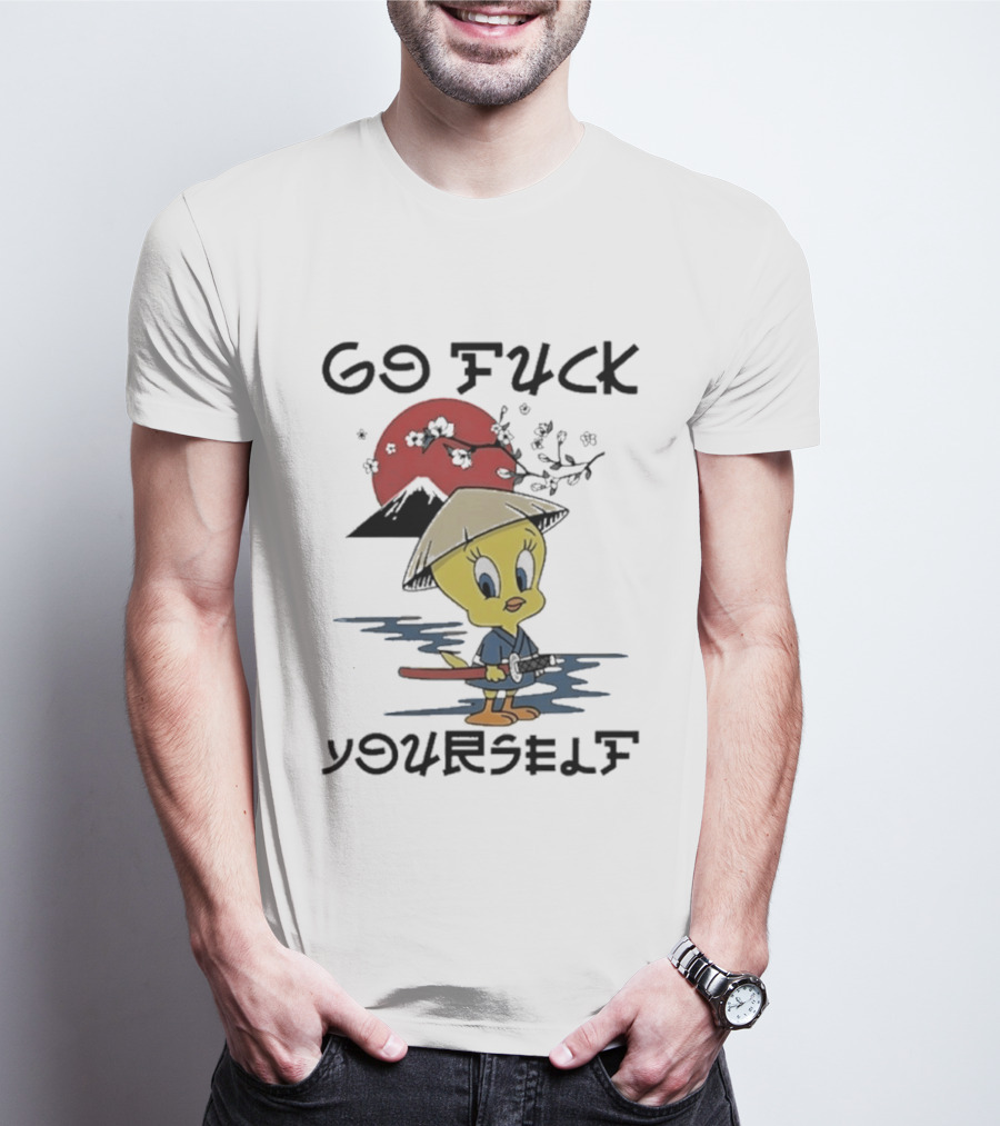 Looney Tunes Tweety Bird Samurai Go Fuck Yourself T-Shirt