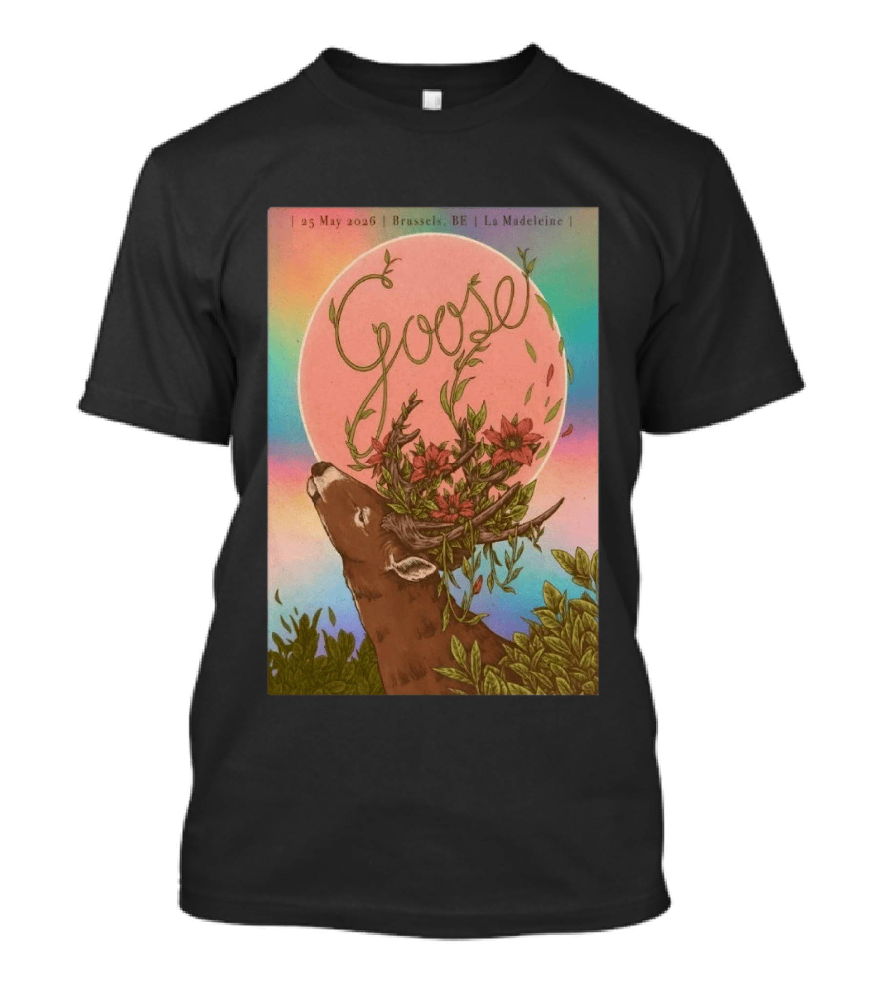 Goose Brussels BE La Madeleine May 25 2026 Deer With Blossoms T-Shirt