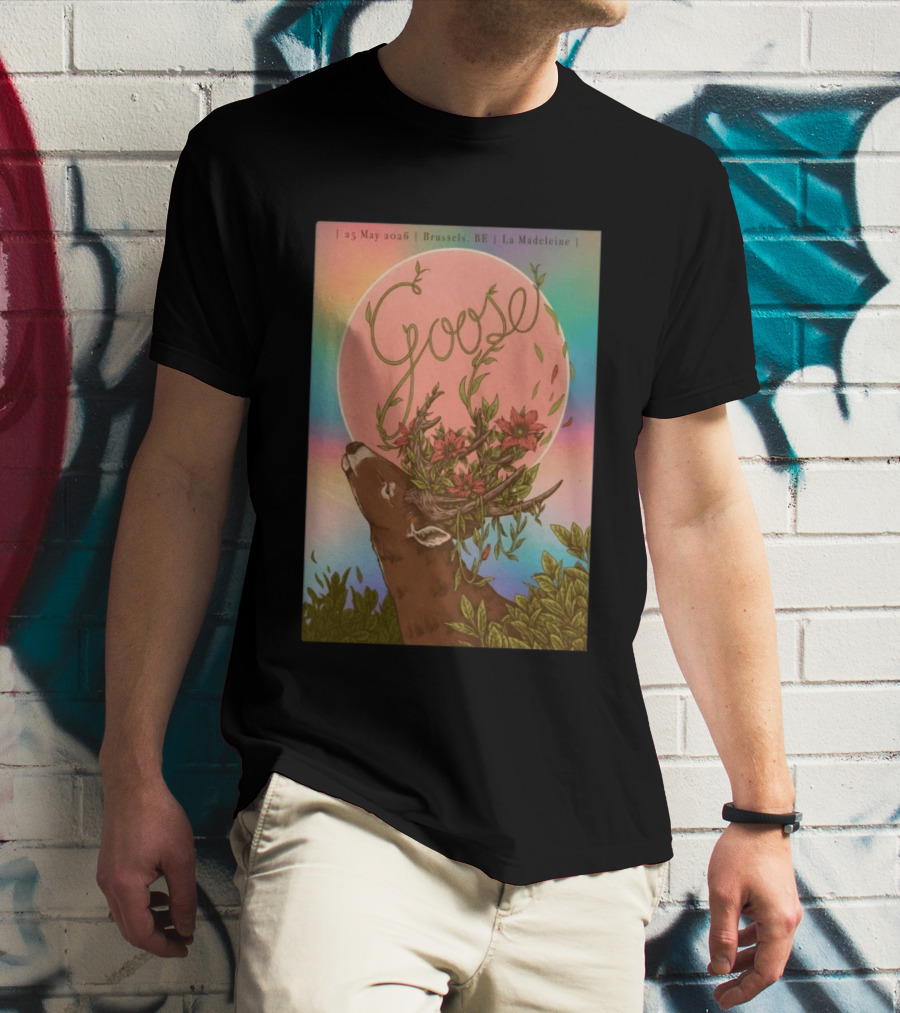 Goose Brussels BE La Madeleine May 25 2026 Deer With Blossoms T-Shirt