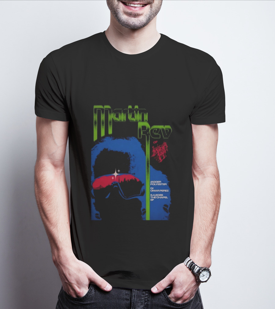 Martin Rev Suicide 6 4 2026 The Chapel SF Jagger Polyester DJ Omar Perez T-Shirt