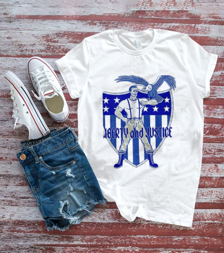Liberty And Justice Eagle Shield Patriotic T-Shirt