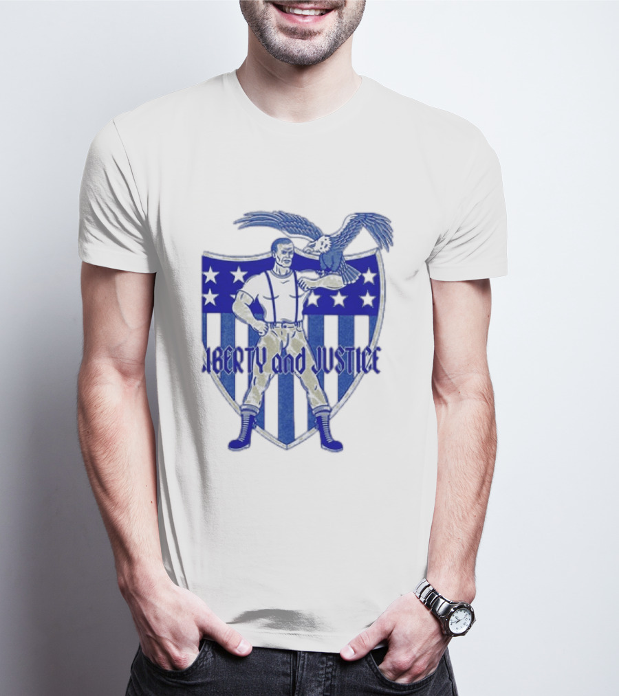 Liberty And Justice Eagle Shield Patriotic T-Shirt