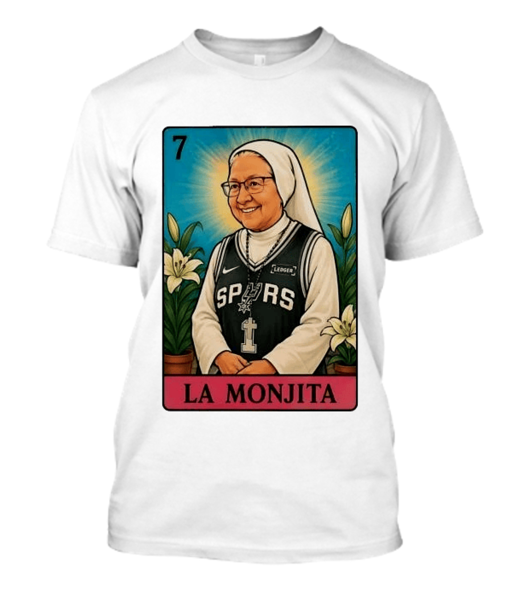 Salesian Sisters La Monjita Spurs Basketball Legend T-Shirt