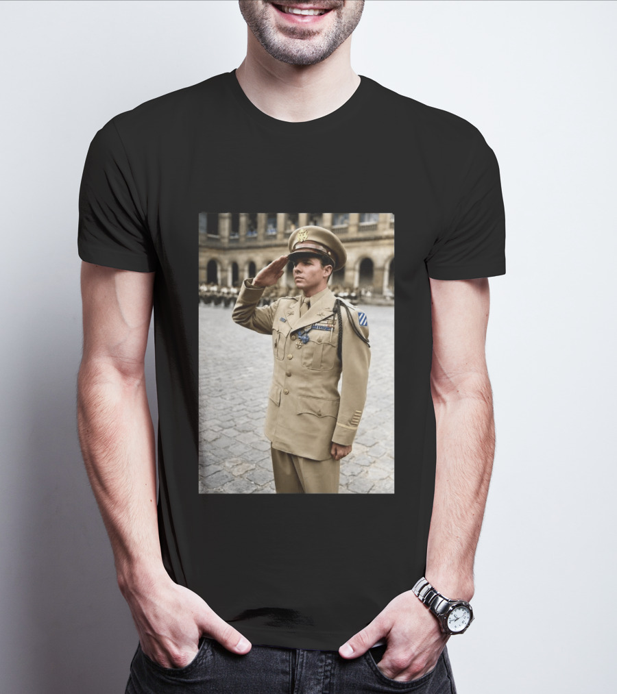 Audie Murphy The Boy Who Wouldn't Die May 28 1971 Plane Crash Hero 45 T-Shirt