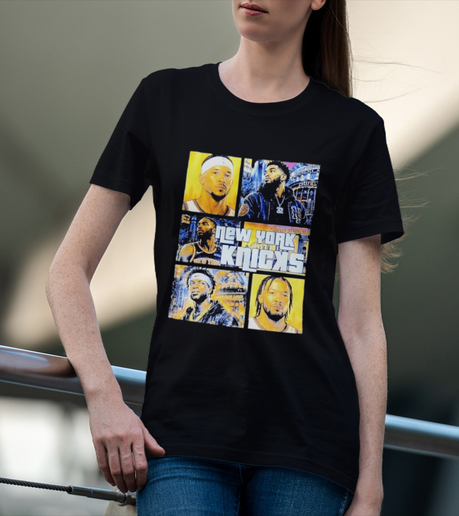 New York Knicks Yankee Stadium Cuffel Street Basketball Collaboration T-Shirt
