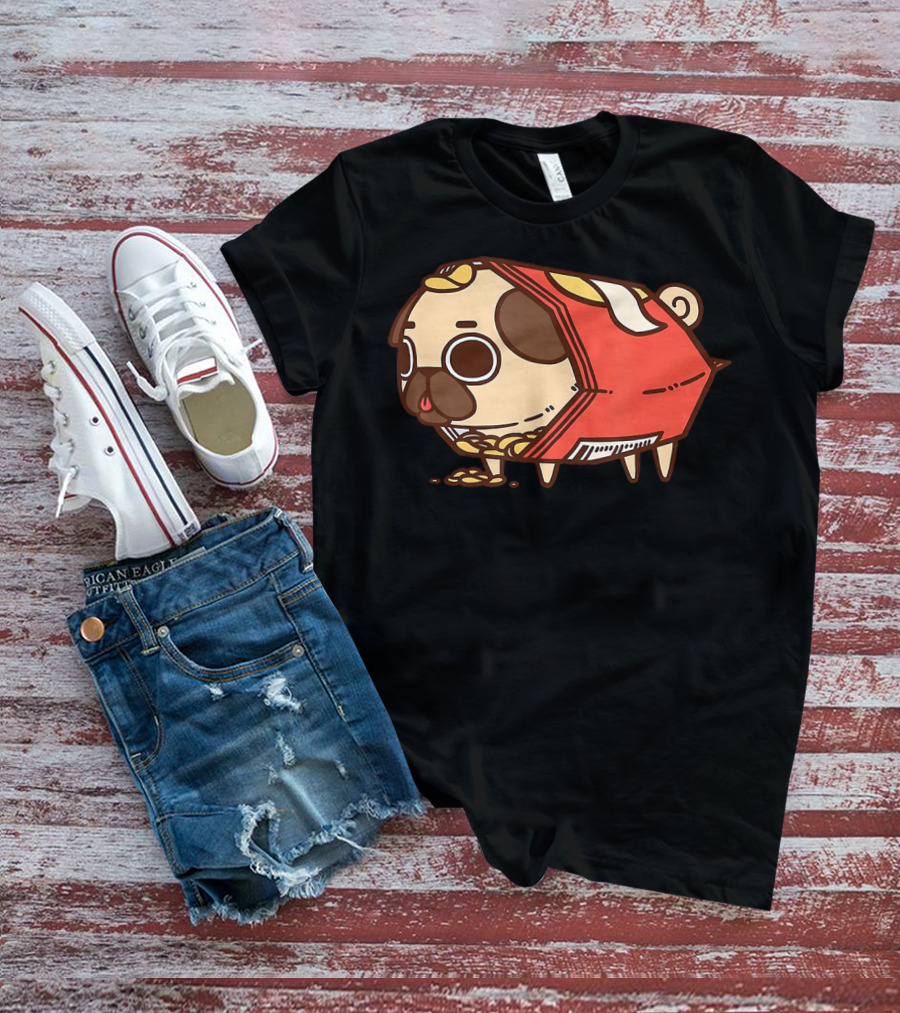 Puglie Dog In Chips Bag Funny Pug Love Food Birthday T-Shirt