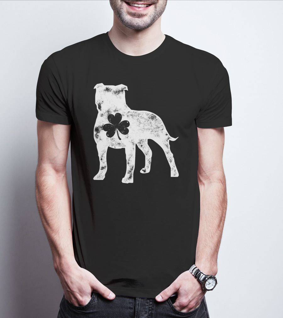 Pit Bull Shamrock St Patricks Day Dog Lover Men T-Shirt