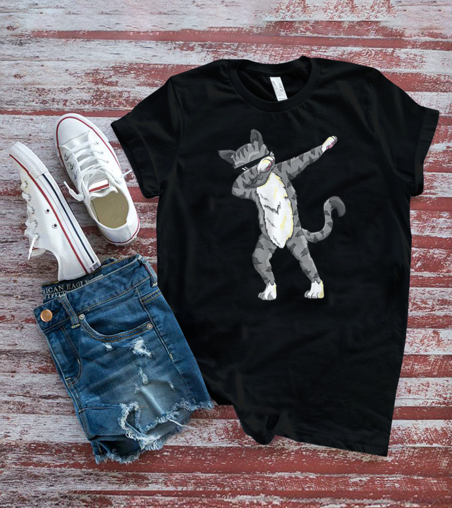 Dabbing Cat Dance Funny Cat Dab T-Shirt