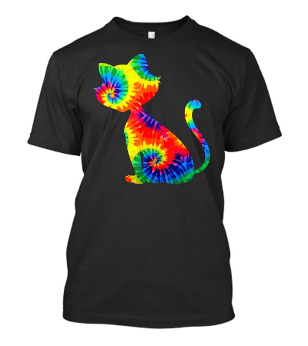 Tie Dye Colorful Kitten Cat Spiral T-Shirt