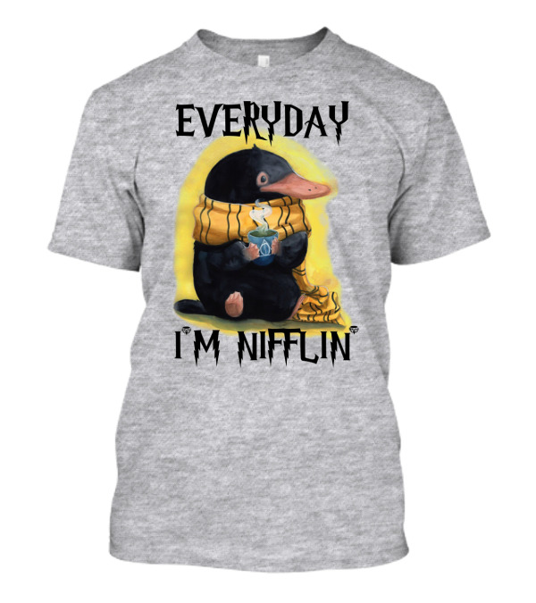 Everyday I'm Nifflin' Magical Creature With Scarf And Tea Cup T-Shirt