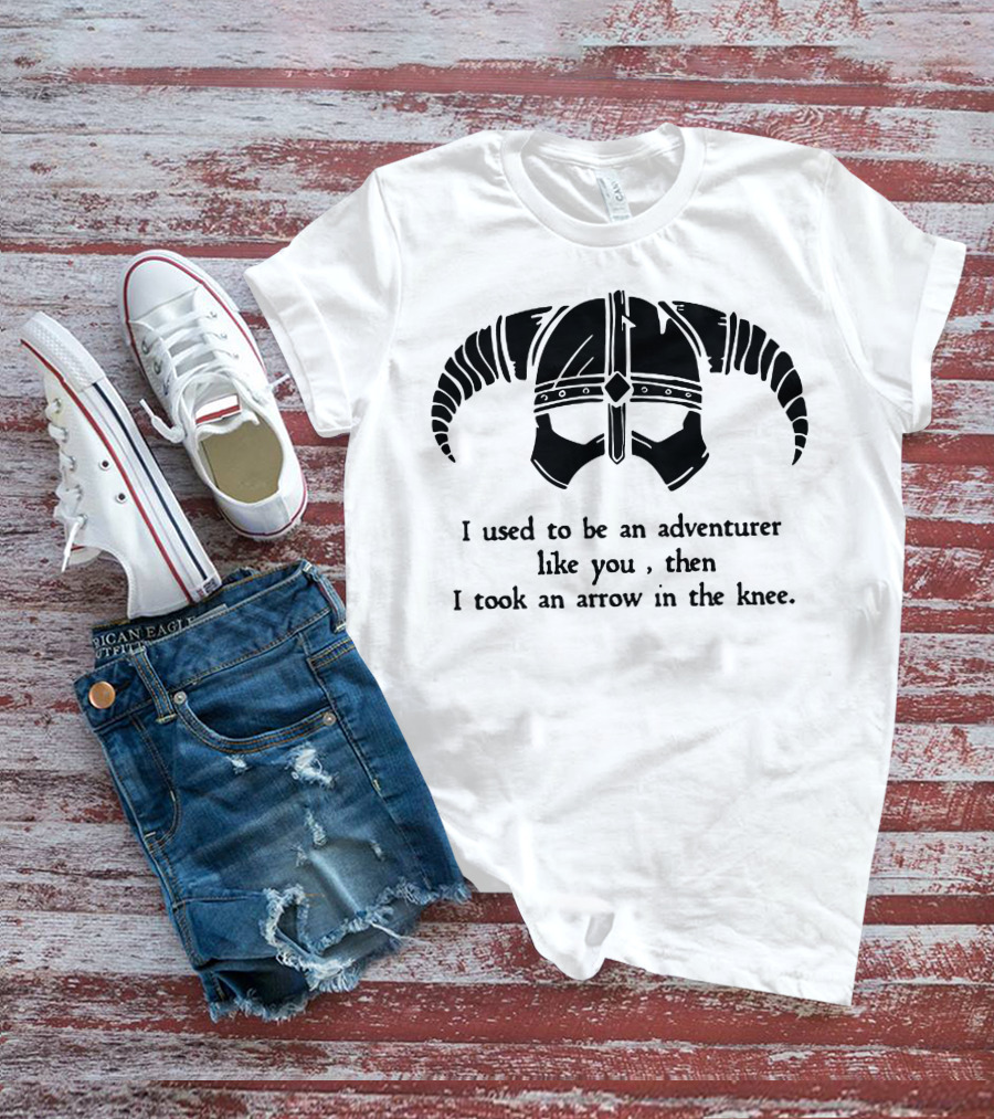 Jonesyspacecat I Used To Be An Adventurer Like You Then I Took An Arrow In The Knee Helmet T-Shirt