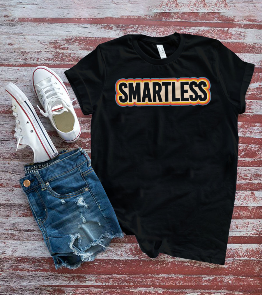 Smartless Bold Text With Rainbow Outline T-Shirt