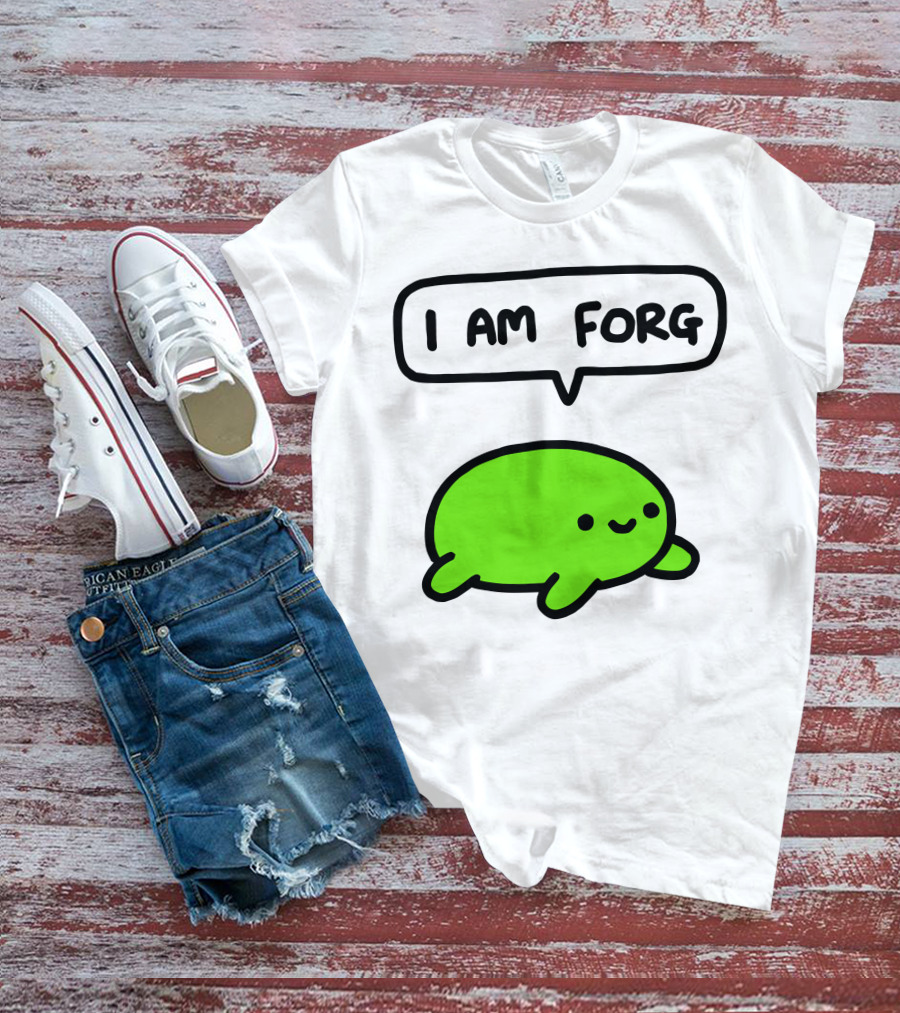 I Am Forg Green Cartoon Character Speech Bubble T-Shirt